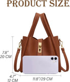 Women Trendy Bucket Bag Vintage Elegant Crossbody Bag Vegan Leather Tote Bag Hobo Shoulder Handbags Cluth Purse