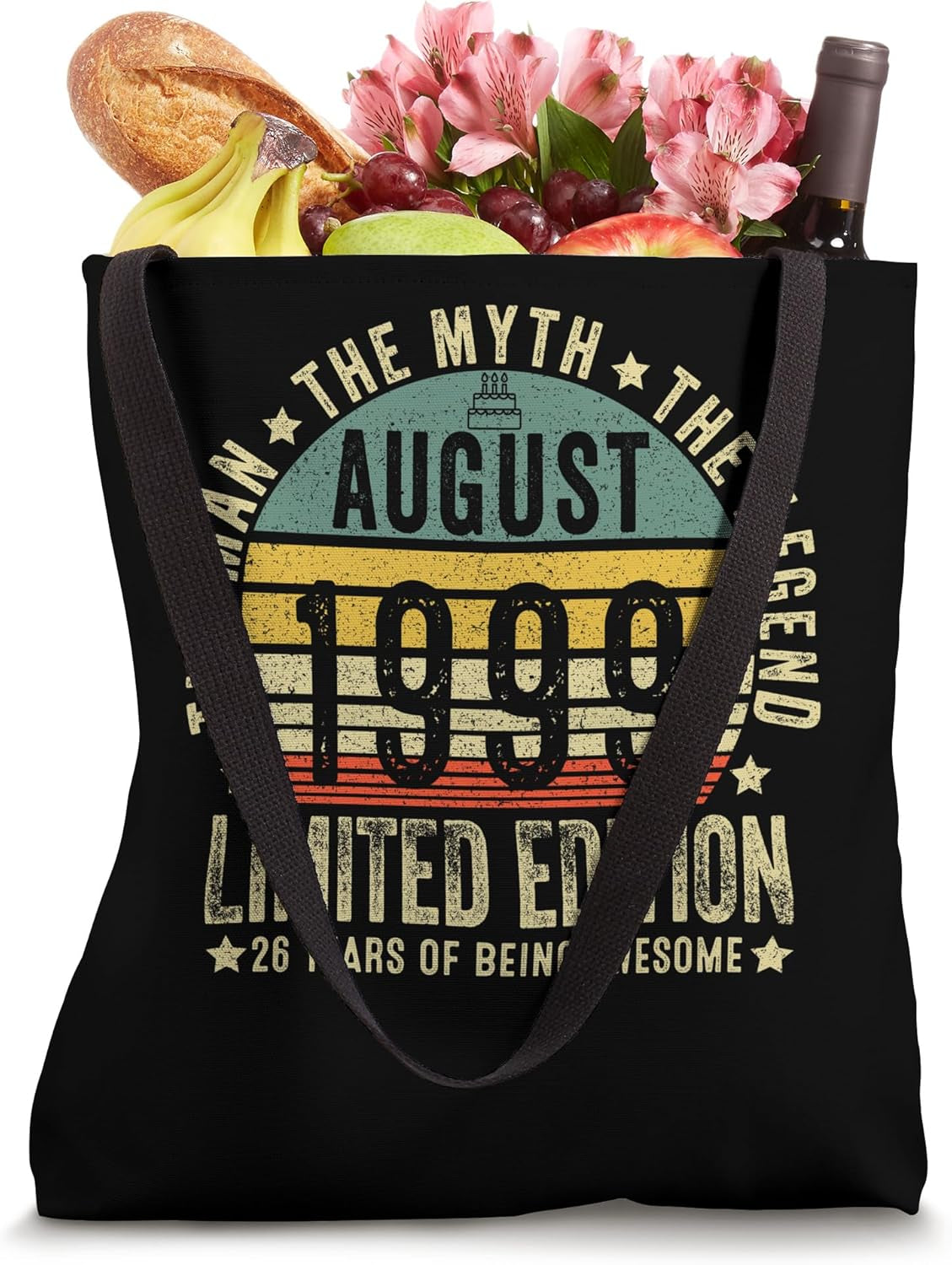 26Th Birthday Gifts Vintage August 1999 26 Years Old for Men Tote Bag