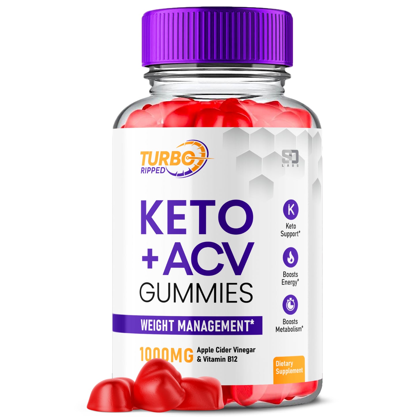 Turbo Ripped Keto ACV Gummies Supports Weight Management & Energy 60 Gummies