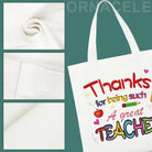 10PCS Teacher Appreciation Basket Bags, Canvas Tote Bags for Students Carrying Thank You Teacher Gift Container with Handle