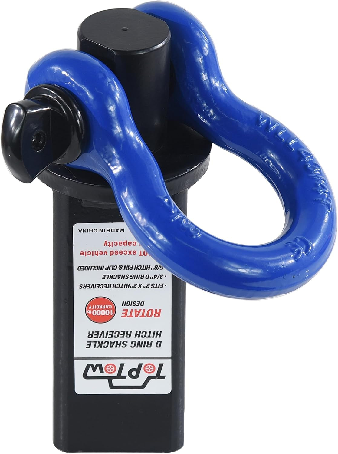 TOPTOW Trailer Recovery Shackle Tow Hitch (Capacity 4,536 Kg) Fits for 50.8 Mm R