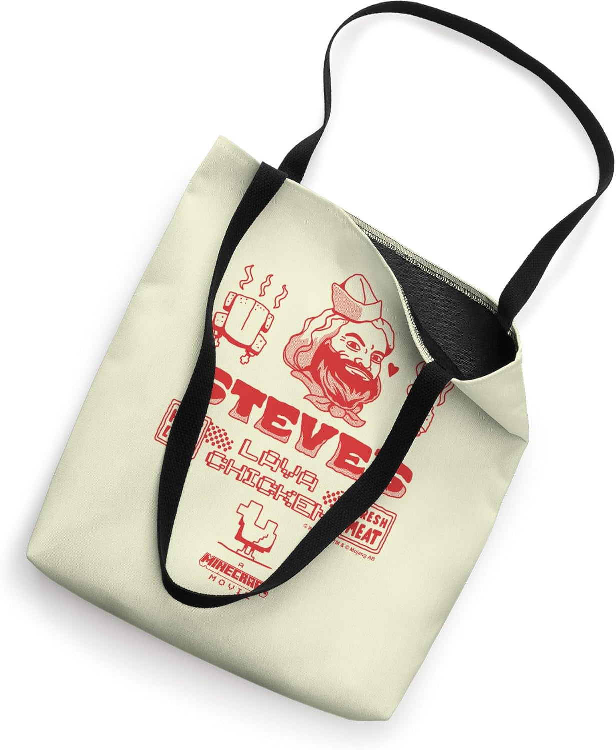 A Minecraft Movie Steve'S Lava Chicken Restaurant Logo Tote Bag