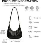 Crescent Hobo Bags Retro Crossbody Bag Vegan Leather Shoulder Purse Soft Cute Handbag for Women