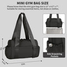 Urbanstand Mini Gym Bag for Women, 12 Inch Small Duffle Bag with Wet Compartment, Cute Gym Tote Bag for Girls Weekender Yoga Workout Work Dance, Black