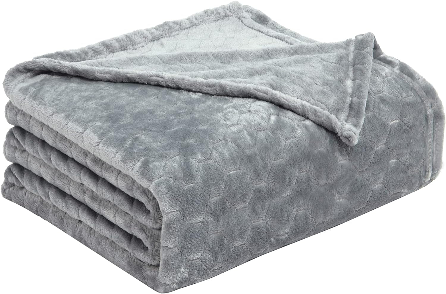 TOONOW Fleece Blanket Super Soft Cozy Throw Blanket 50" X 60", Lightweight Fuzzy Comfy Textured Flannel Blanket Warm Plush Throw Blankets for Couch, Sofa, Bed, Mirage Gray