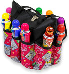 I Love Bingo Pink Tote Bag with 10 Pockets for Daubers, Markers & Accessories – Durable Bingo Bag with Zipper, Portable Bingo Gift for Women, Seniors & Players