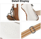 Bluome 4 Zips Crossbody Bags Purses Handbags for Women Small Pu Leather Shoulder Cross Body Travel Bag for Woman Guitar Strap