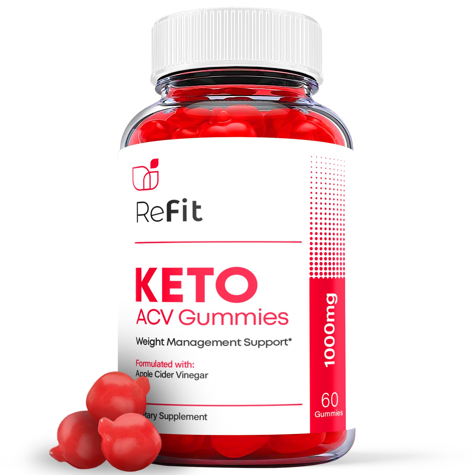 (1 Pack) Refit Keto Gummies - Refit ACV Keto Gummies Weight Loss, Vegan-60 Gums