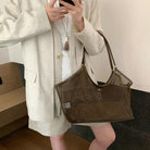 Crochet Tote Bag Women 2025 Summer Trendy Mesh Beach Bags Knitted Shoulder Purse Large Handbags Picnic Vacation