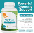Zahler Allerbreez Immune System Support Formula with Vitamin C, Quercetin, Vitamin B5, MSM & Stinging Nettle - Seasonal & Year-Round Immune Support Supplement, Dhist Allergy Supplement (180 Capsules)