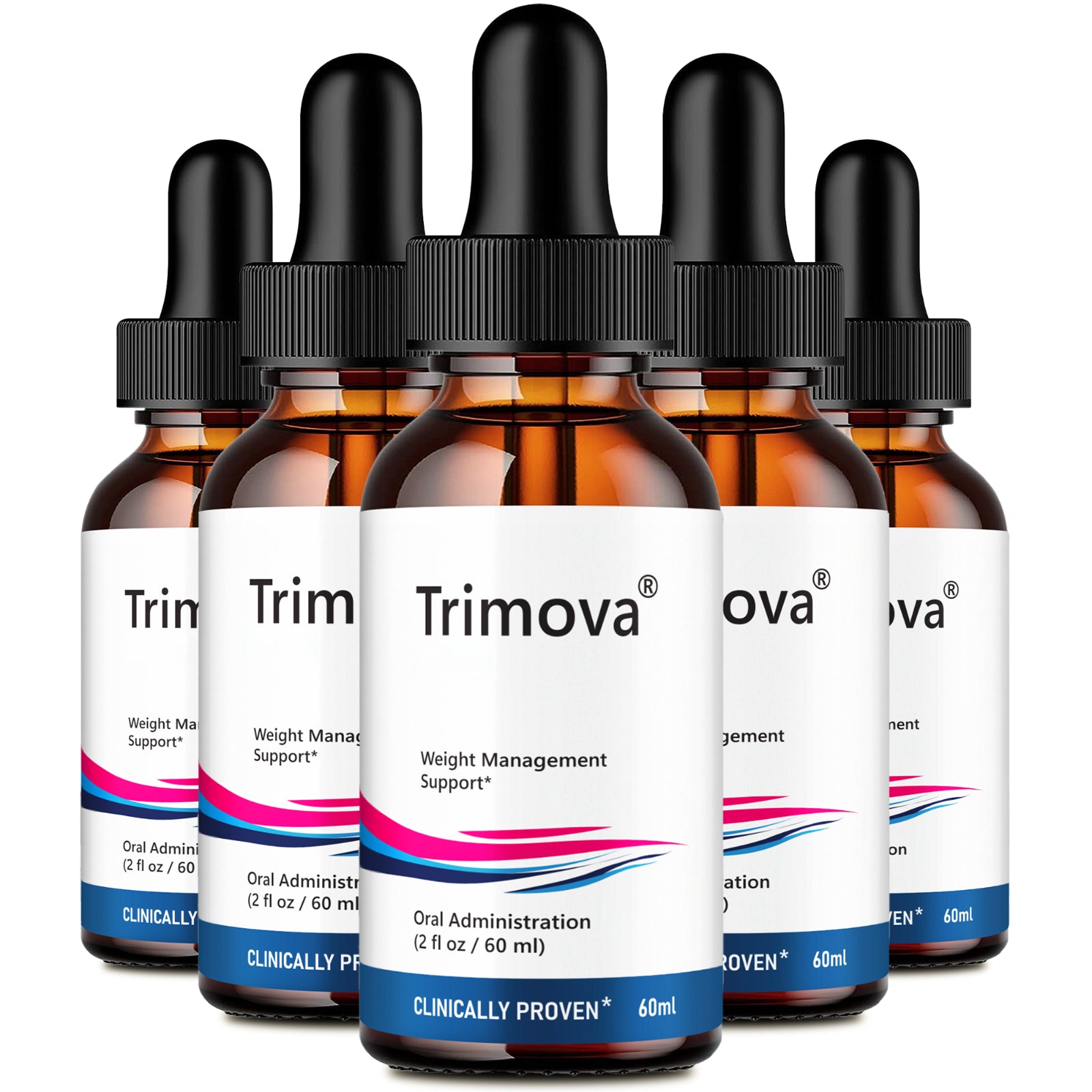 TRIMOVA Drops Weight Management - Metabolism Drops for Men & Women (5 Pack)