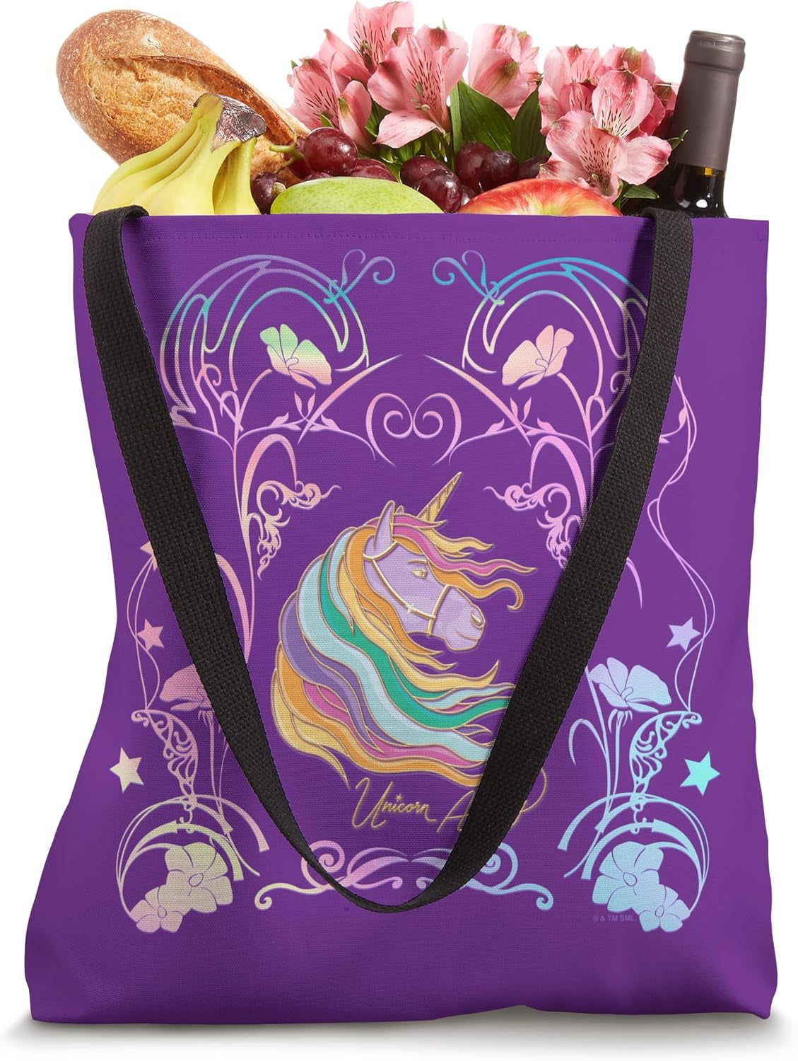 Unicorn Academy Enchanting Graphic Logo Tote Bag