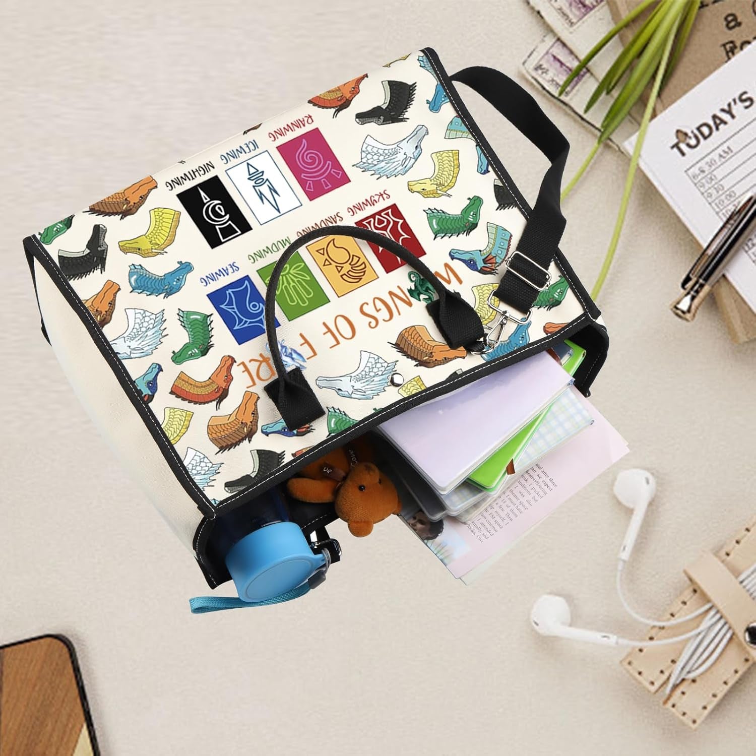 FOTAP Wings Novel Dragon Tote Bag Dragon Tribes for Dragon Lovers Darkstalker Shoulder Bag WOF Inspire Gift