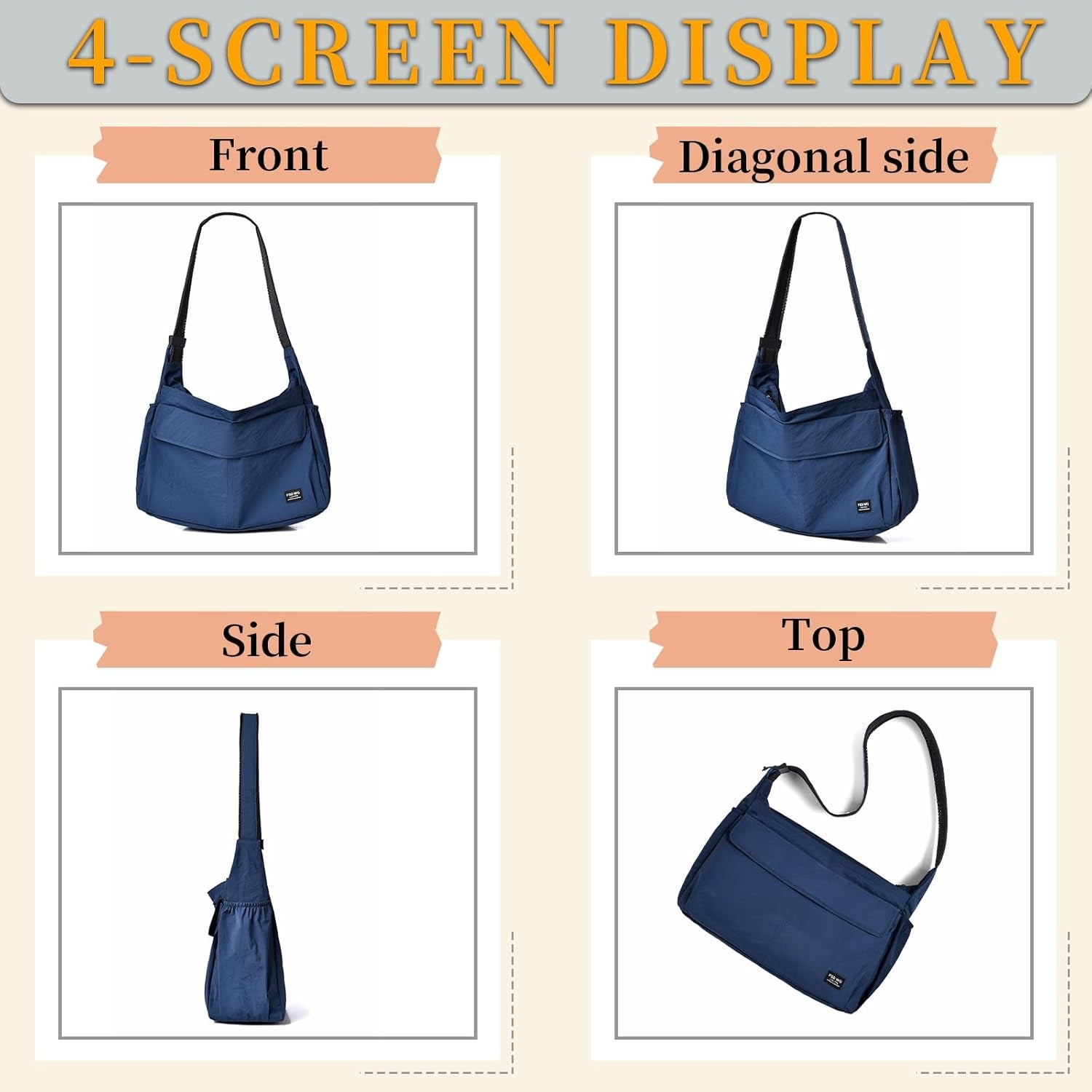 FSD.WG Men Messenger Bag Laptop Bag Shoulder Bag Large Capacity Computer Casual Bag for Work College Travel