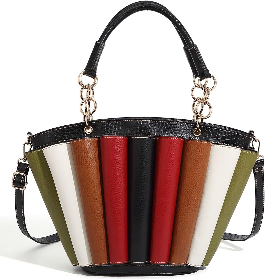 Women'S Colorblock Handbag, Striped Design, Lady Totebag for Women Large Capacity 2025 New in Crossbody Bags Bag Woman