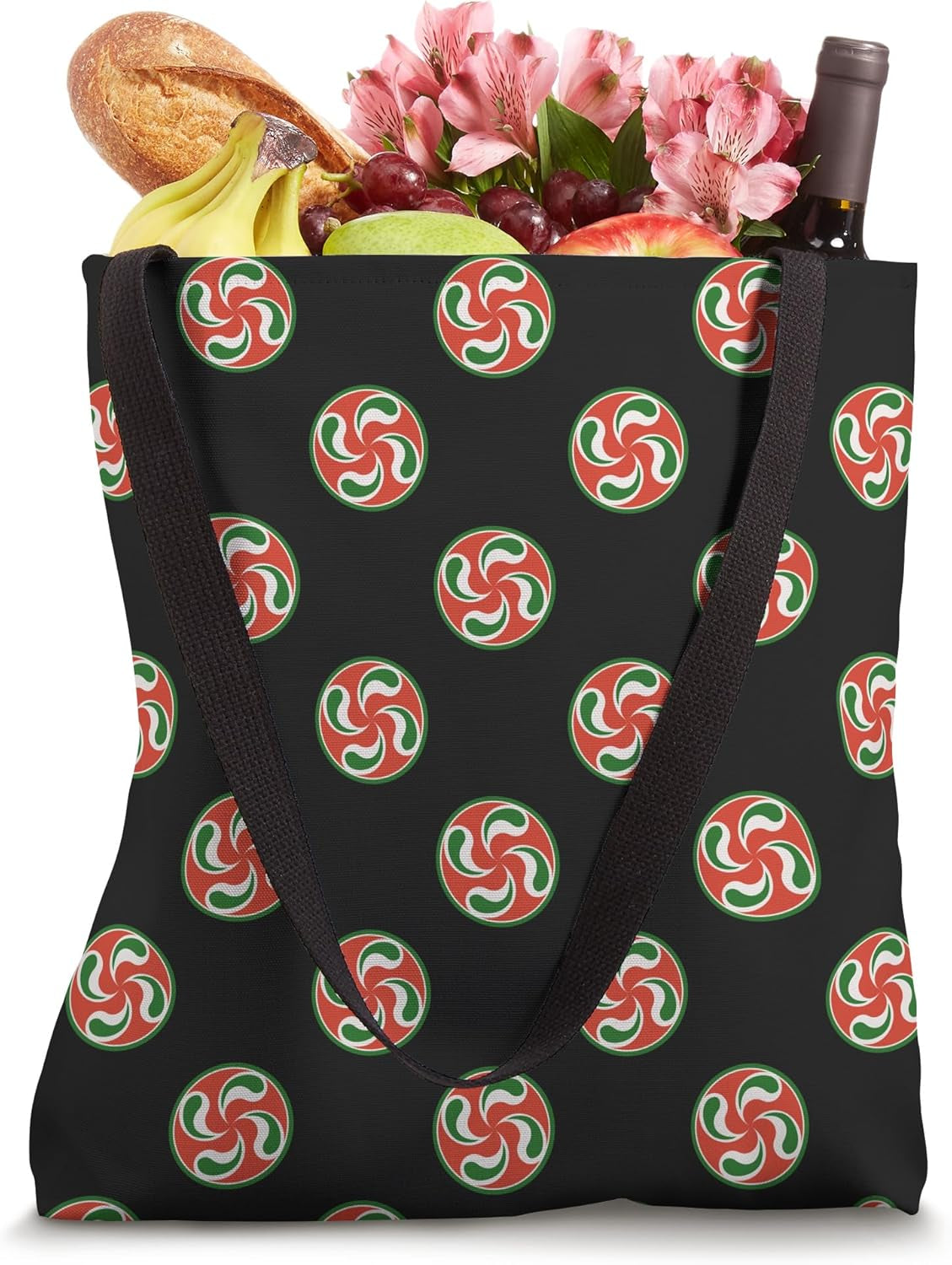 Basque Country Lauburu Cross Flag Euskal Pride Roots Tote Bag