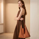 KALIDI Slouchy Hobo Bag Vegan Leather Suede Tote Bag Women Weekender Shoulder for Casual Travel Purse