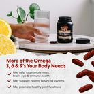 Barlean'S Total Omega 3 6 9 Softgels, Blended Fish Oil Supplement with Borage and Flaxseed Oil, 1,000 Mg Omegas ALA, EPA, DHA and GLA for Joint Support Supplements and Heart Health, 90 Count