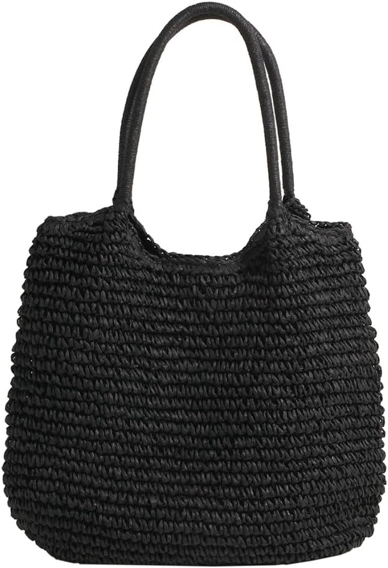 Beach Bags for Women, Large Woven Straw Tote Bag, Waterproof Beach Bag for Swim, Travel & Shopping, Stylish Weaving Handbag