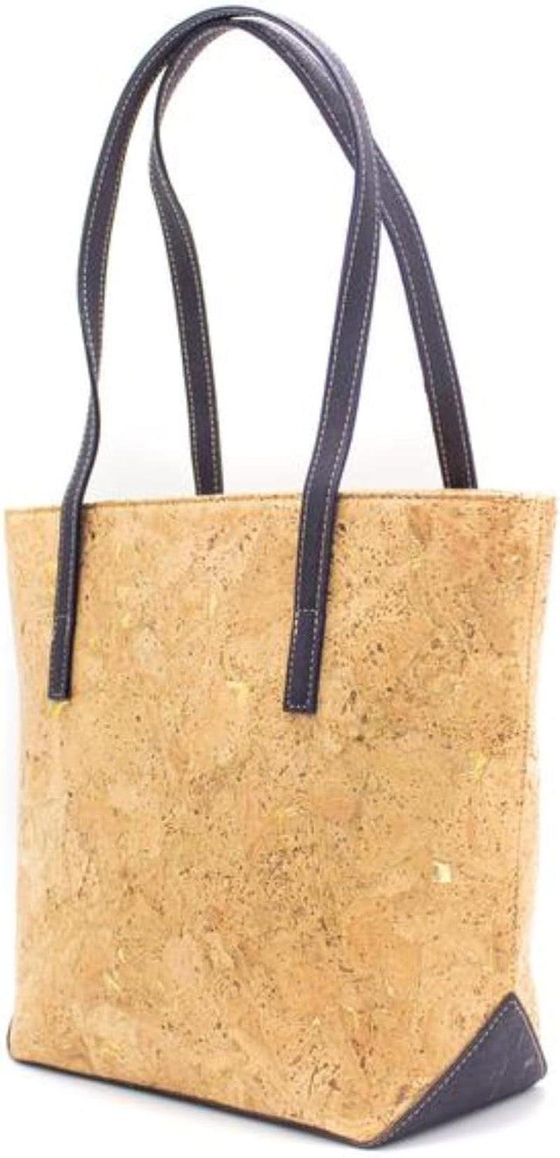 Cork Shoulder Bag Tote Women Handbags Purse with Metallic Foil Vegan Organic Sustainable Eco Friendly Gift Plant Based