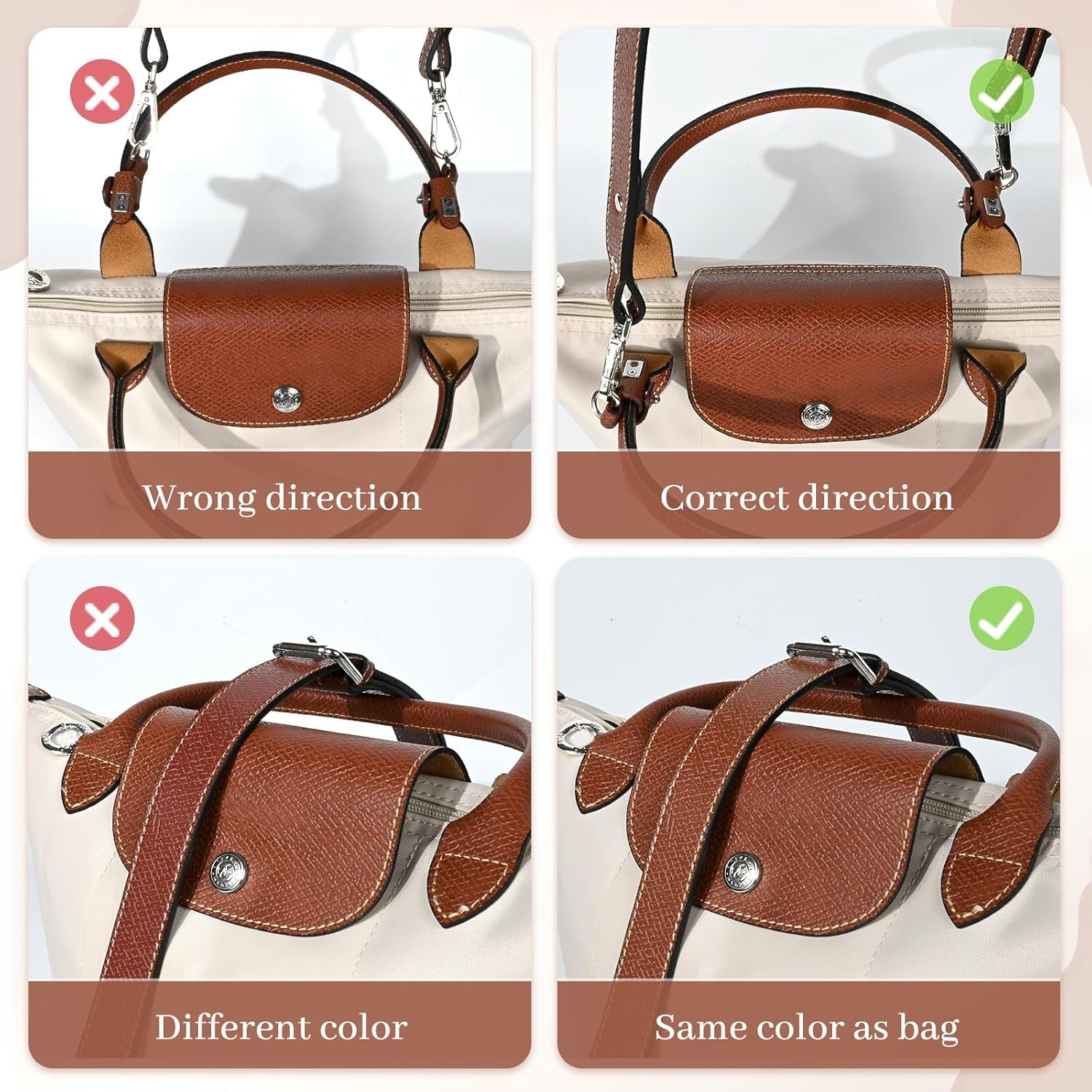 2025 Purse Straps Replacement, Leather Handbag Crossbody Shoulder Strap for S/M/L Tote Bag Women