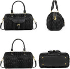 TIBES Vintage Barrel Bag for Women - Vegan Leather Purses and Handbags Satchel Bags for Women, Ladies Top Handle Handbags