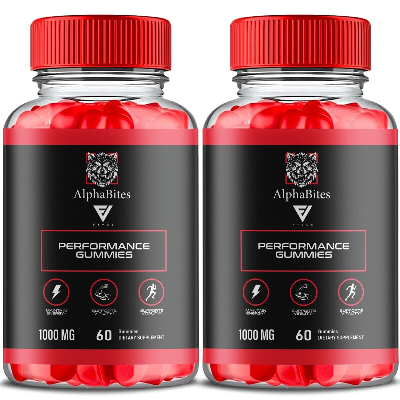 (2 Pack) Alpha Bites Male Performance Gummies, Alpha Bites for Men (120 Gummies)