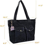 Women'S Stylish Large Denim Crossbody Messenger Bag for Woman Spacious Jean Shoulder Purse Tote Hobo Bag