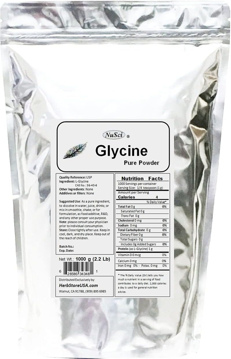 Pure Glycine Bulk Powder 500G (1.1 Lb) USP Quality Standard