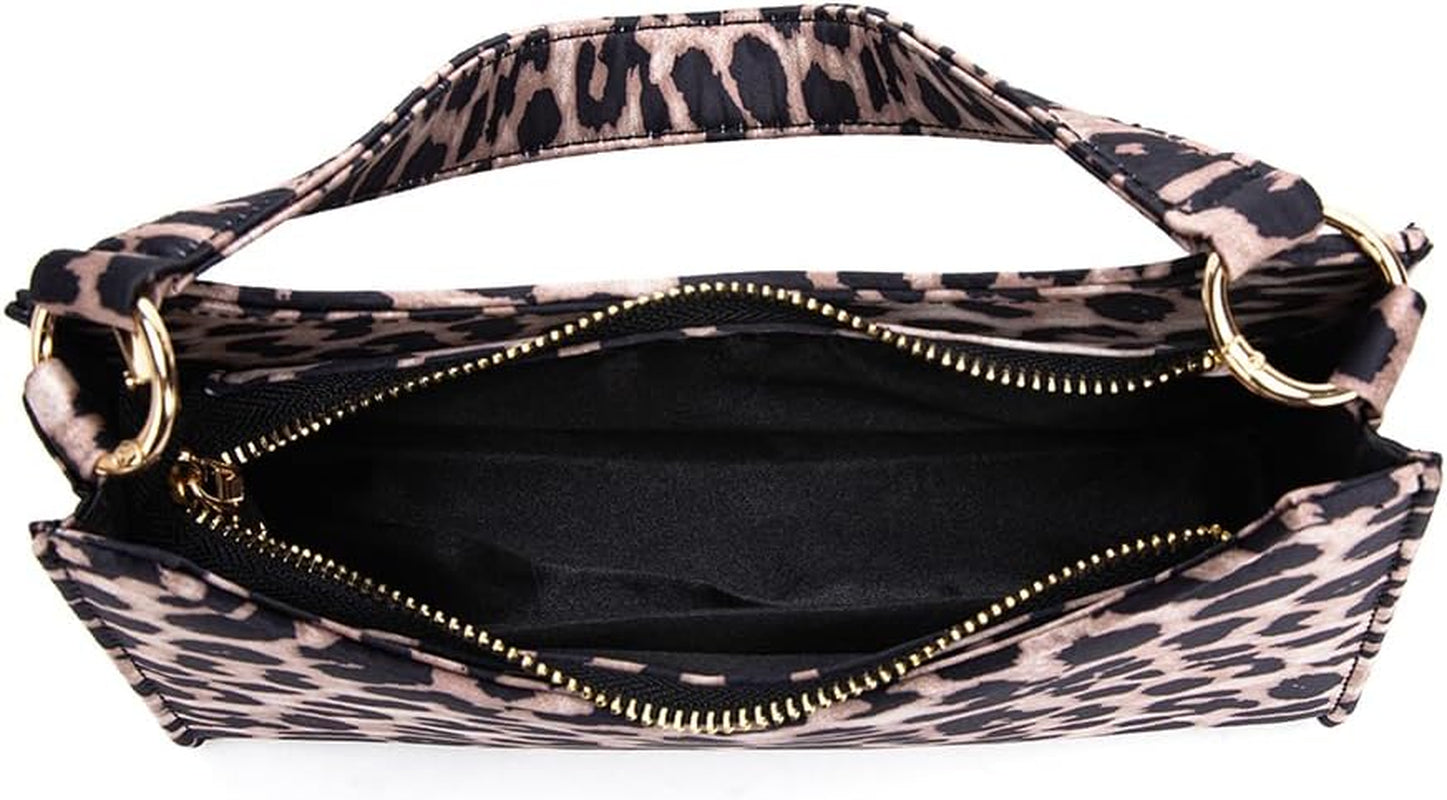 Shoulder Handbag for Women Leopard Print Underarm Purse, Mini Hobo Tote Handbag Fashion Evening Party Bag