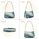 Shoulder Bags for Women Teal Green Turquoise Orange Marble Hobo Tote Handbag Small Clutch Purse with Zipper Closure