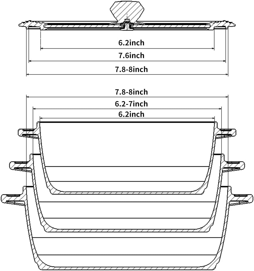 Tempered Strainer Lid for Stockpot Pot Pasta Pot Soup Pot with Heat Resistant Silicone Rim Glass Universal Pan Lids Pour Spout Water Oil Microwave Safe Fit 6.5-7-7.5-8 Inch Black