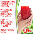 Ruby Reds | Delicious Reds Powder Fruit & Vegetable Supplement with Potent Vitamins, Minerals, Enzymes, Herbs, Nutrients and Probiotics for Overall Health 11 Oz. (30 Servings)