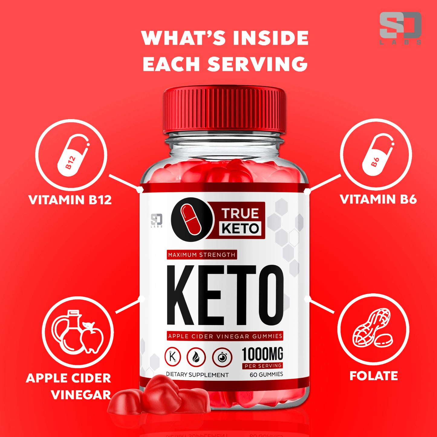 True Keto ACV Gummies - Support Your Wellness and Weight Goals 60 Gummies