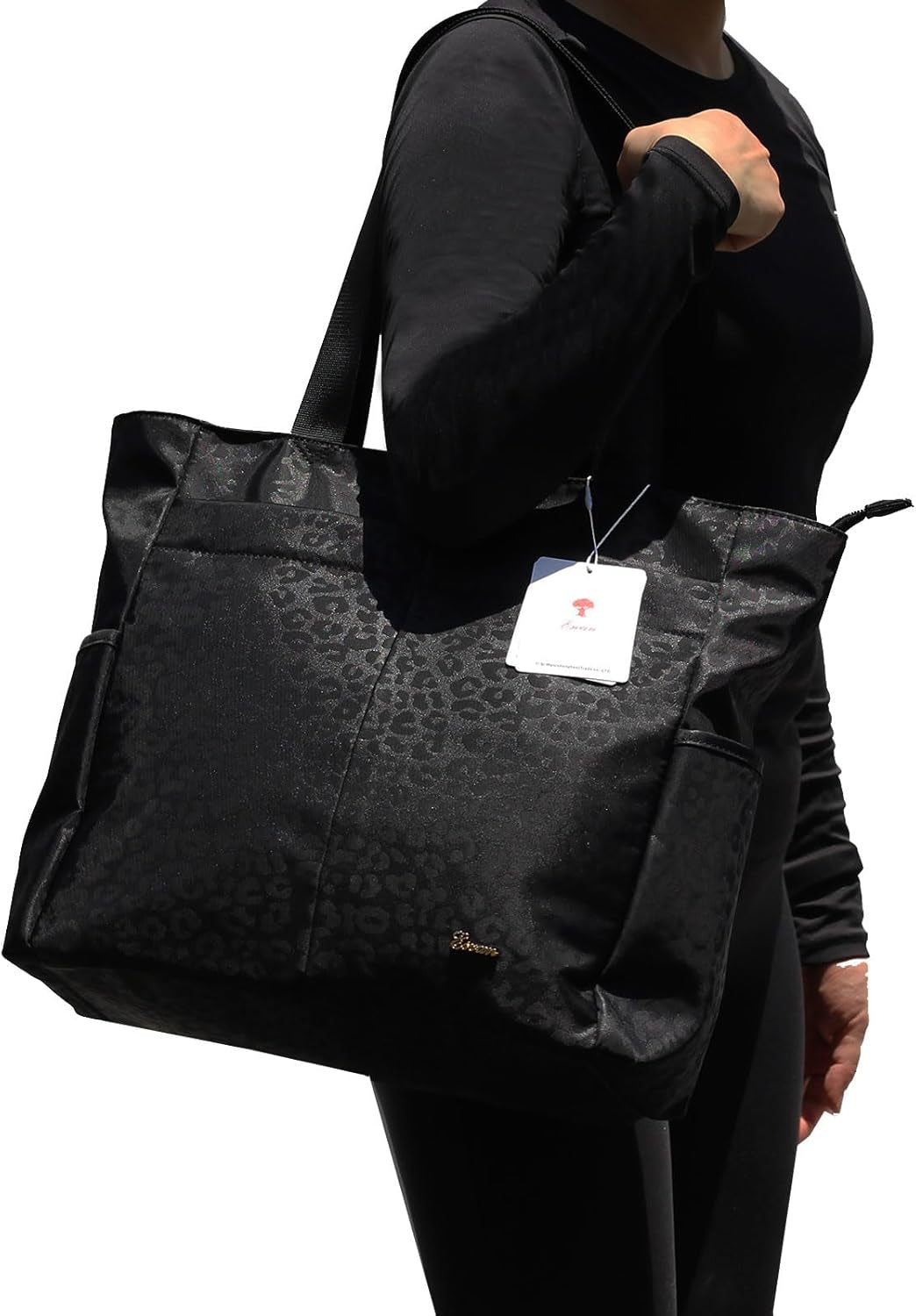 ESVAN Original Floral Tote Bag Large Shoulder Bag with Multi Pockets for Gym Travel Beach Daily Bags