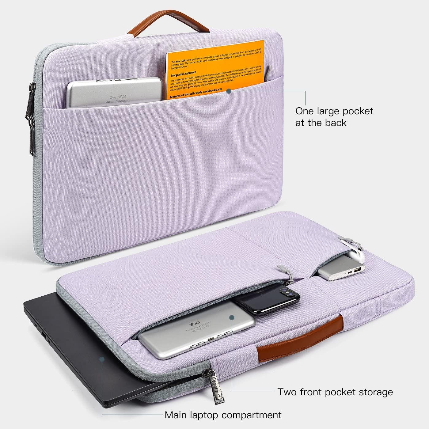 17.3 Inch Laptop Sleeve Case Briefcase Bag for HP 17.3 Laptop, HP Pavilion 17/ Envy 17T/ PROBOOK 17, Dell Inspiron 17, Lenovo ASUS ACER MSI 17.3 Waterpoof Computer Bag -Purple