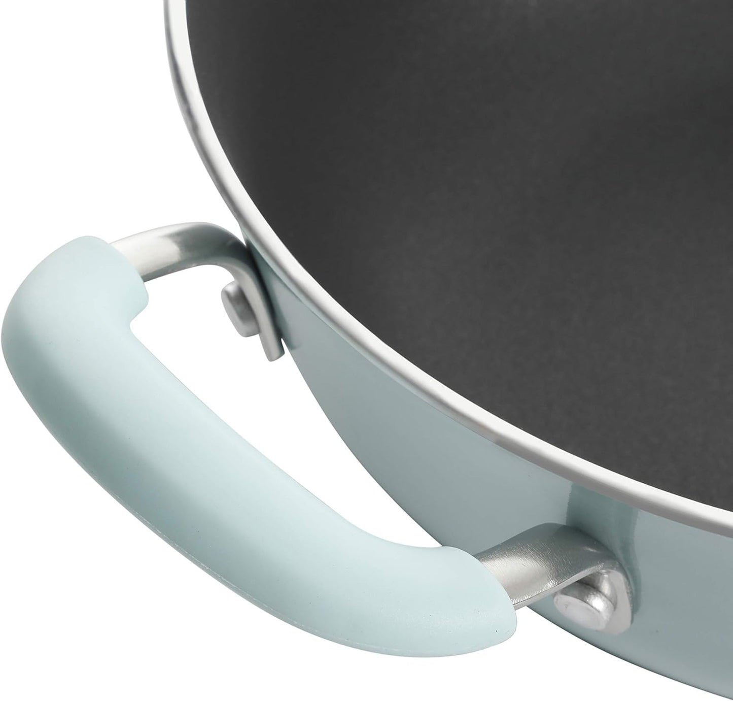 Kenmore Elite Andover Nonstick Platinum Forged Aluminum Cookware Set, 10-Piece, Glacier Blue