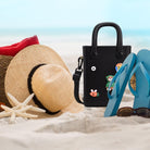 Waterproof Silicone Mini Beach Tote Bag with Charms Small Washable EVA Crossbody Purse for Girls & Women Adjustable Strap
