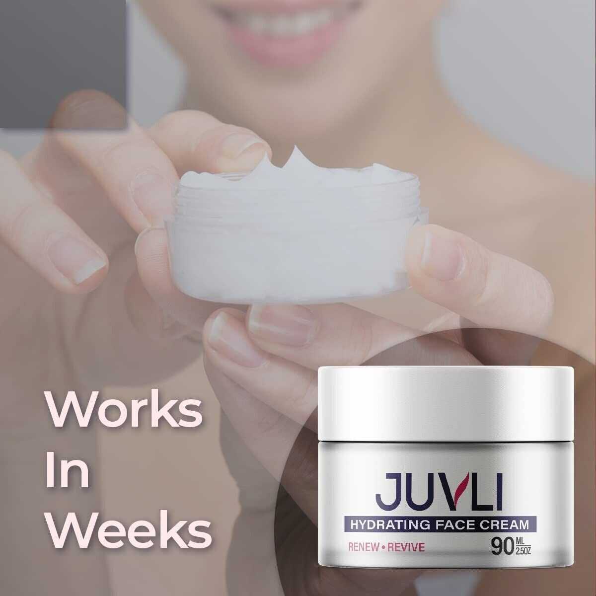 (1 Pack)- Juvli Hydrating Face Cream Moisturizer, Supports Skin Glow, Freshness