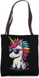 Unicorn with Rainbow Mohawk Tote Bag