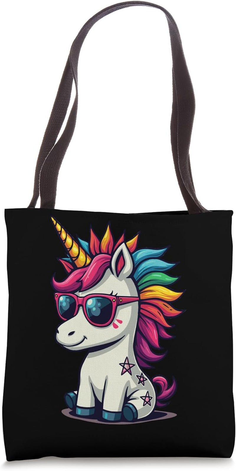Unicorn with Rainbow Mohawk Tote Bag