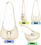 Crescent Bag for Women Small Shoulder Purses Leather Zip Handbag Crossbody Bags Cute Hobo Tote Bag