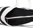 DALIX Striped Beach Bag Tote Bags Canvas Personalized Black Ballent Letter a - Z