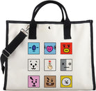 Korean Characters Tote Bag Army Boys Gift Purple Whale Tote Korean Inspired Shoulder Bag Army Members Fans Merch