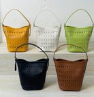2 Pcs Slouchy Hollowed Hobo Bucket Bags Women PU Leather Underarm Shoulder Bag Crossbody Purse Beach Tote Handbag