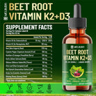 11In1 Beet Root Liquid Supplement - for Support Immune, Energy - with Vitamin D3, Vitamin K2, Hawthorn Berry, Cayenne Pepper, Garlic, Hibiscus, Olive, Red Spinach, Green Tea - 1 FL Oz - 30 Servings