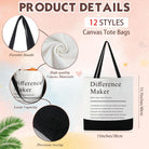 Paterr 24 Pcs Difference Maker Gifts Bulk for Women 12 Pcs Difference Maker Tote Bag 12 Cosmetic Makeup Bags for Her Leader Mentor Manager Appreciation Gifts for Boss Women