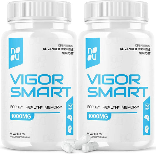 Vigor Smart Brain Booster Pills Advanced Cognitive Focus Support 1000Mg (2 Pack)