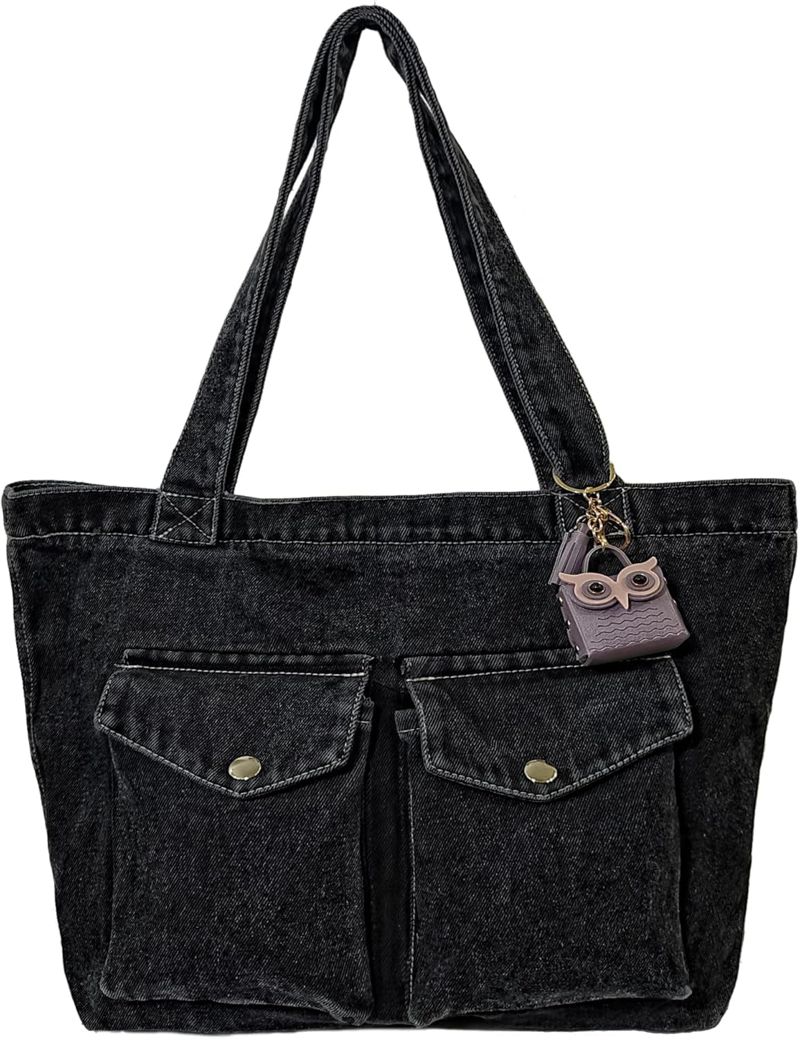 Women'S Stylish Large Denim Crossbody Messenger Bag for Woman Spacious Jean Shoulder Purse Tote Hobo Bag