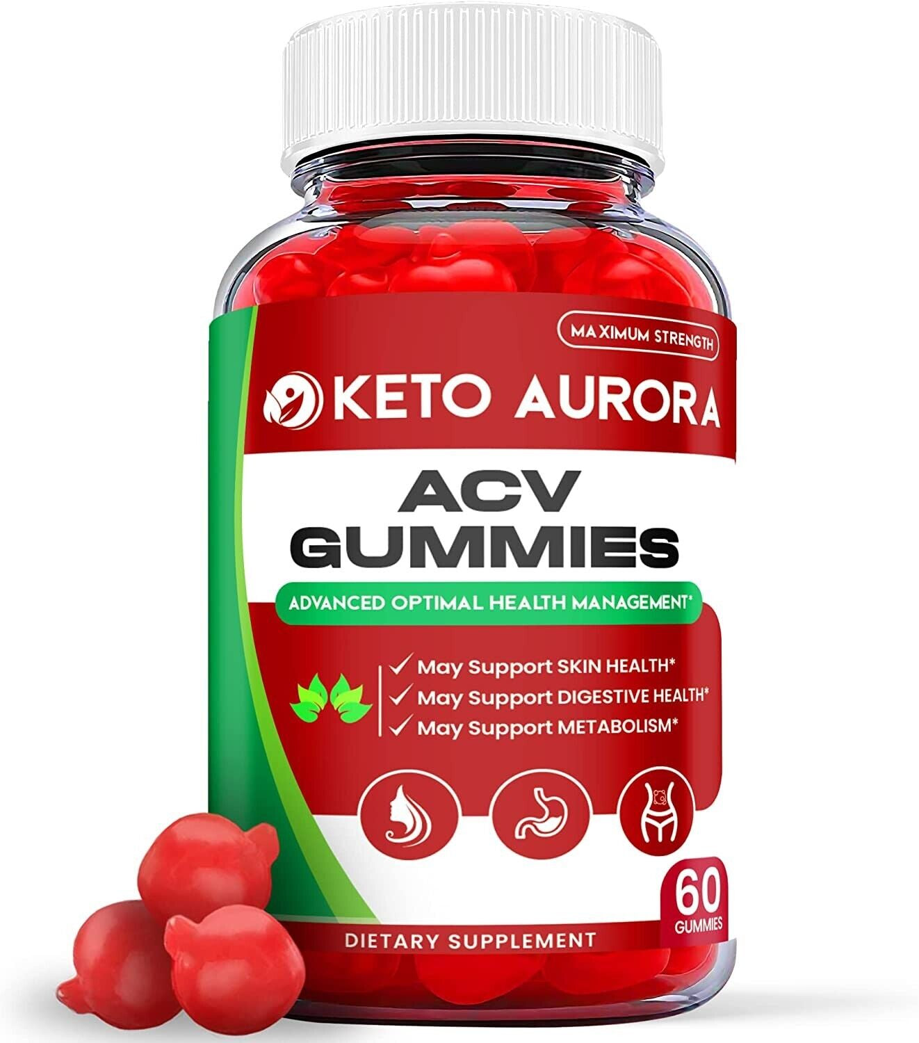 (1 Pack) Keto Aurora Gummies - Keto Aurora ACV Keto Gummies, Weight Loss-60 Gums